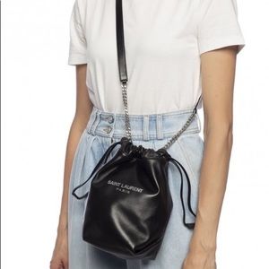 Saint Laurent teddy bucket bag small black